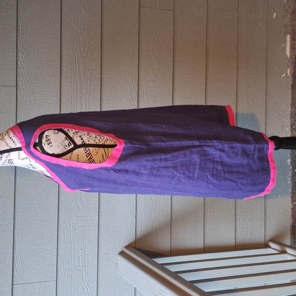 Sigrid Olsen Linen Sleeveless Mini Dress Size XL Purple & Pink - Picture 6 of 10